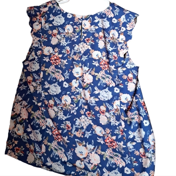 41 HAWTHORN short flutter sleeve floral blouse shirt top summer coastal XL - Picture 4 of 6